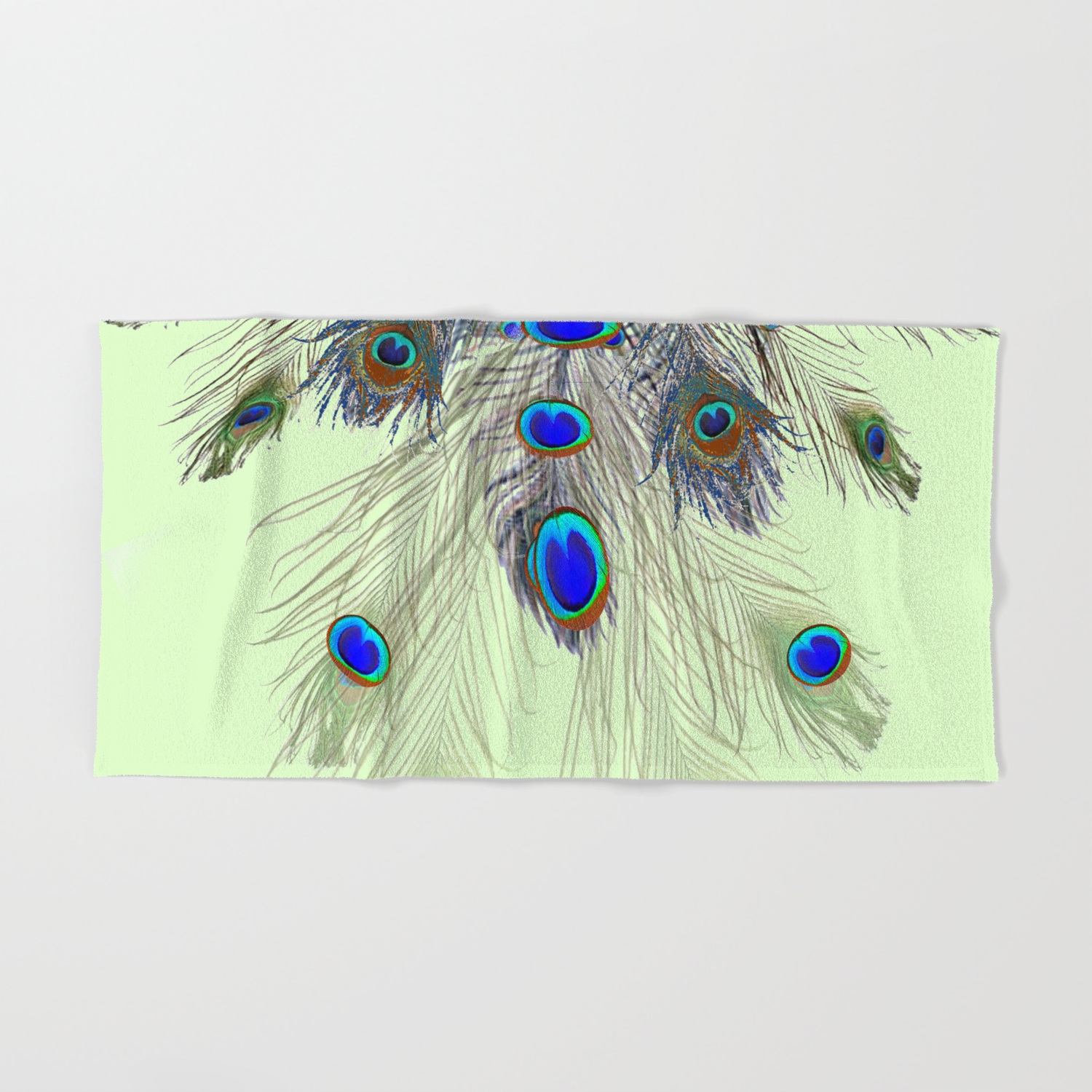 Decorative Blue Green Peacock Feather Jewels 3 Pattern Hand