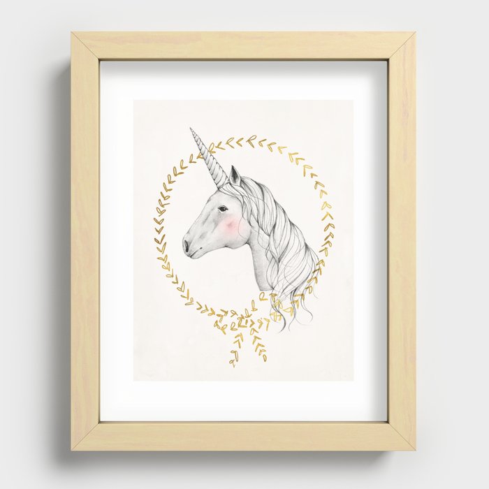 Unicorn Recessed Framed Print