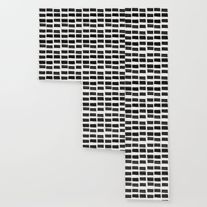 Brush Strokes Horizontal Lines Black On Off White Wallpaper By