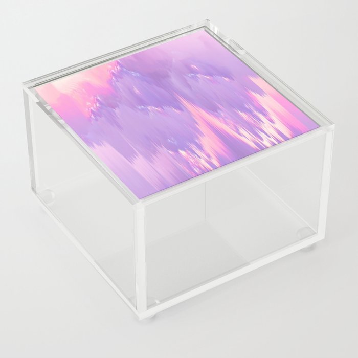Modern Abstract Pink Lavender Brushstrokes Ombre Acrylic Box
