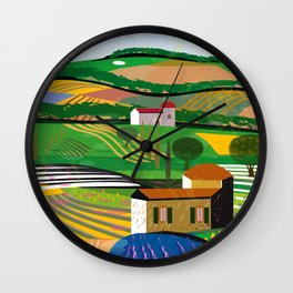 Green Fields Wall Clock