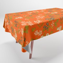 Field of Flowers Vintage Orange Tablecloth