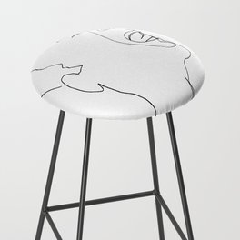 Continuous line drawing face #1 minimalist graphic Bar Stool