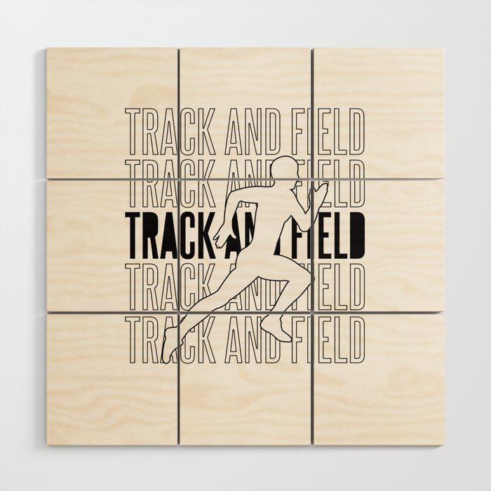 Track and Field Running Wood Wall Art