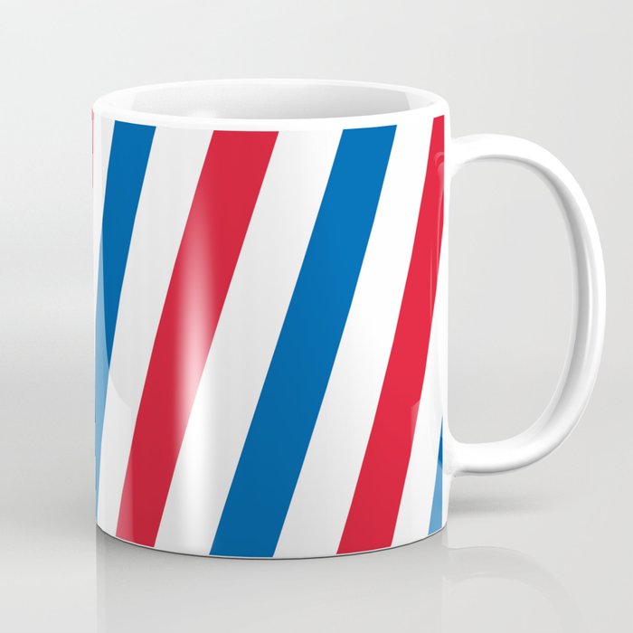 Blue White And Red Stripes Pattern Coffee Mug By Youmakemewander Blue White And Red Stripes Pattern Coffee Mug