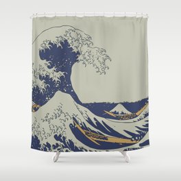 Katsushika Hokusai - The Great Wave off Kanagawa remix B Shower Curtain