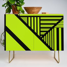 Triangle Stripes - Lime Green Credenza