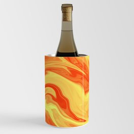 Orange Marble Cute Vibrant Design Wine Chiller