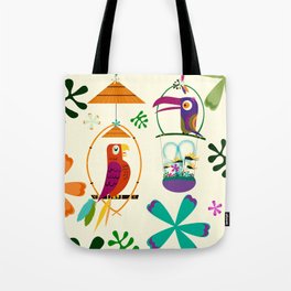 Vintage Modern Tiki Birds Tote Bag