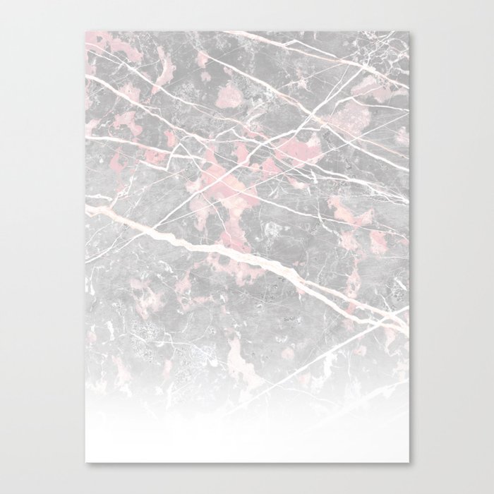 Pastel Pink Grey Marble Ombre Canvas Print By Dominiquevari Society6