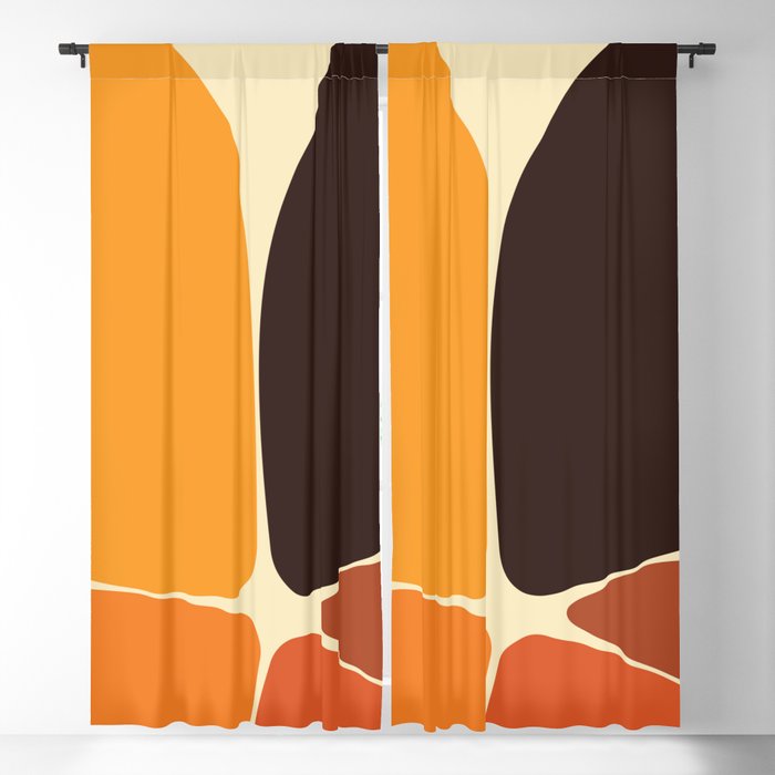 Minimal Flower 1970s Blackout Curtain