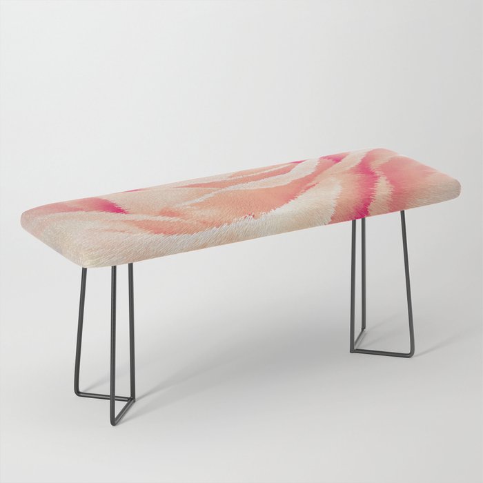 Light coral powdered rose explosion pixel art Bench