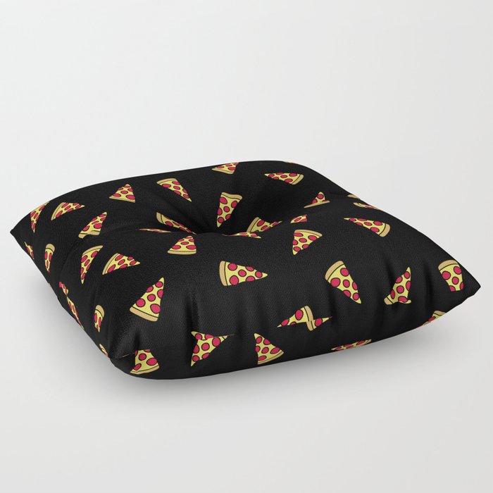 Pizza Slice Pattern (black) Floor Pillow