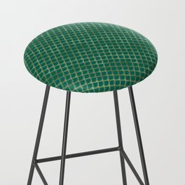 Gold Green Scales Pattern Bar Stool
