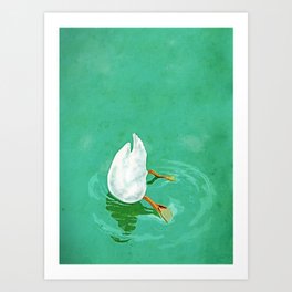 Duck diving Art Print