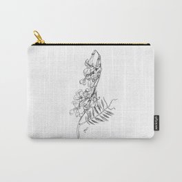 Vetch Carry-All Pouch | Blackandwhite, Flower, Vetch, Linework, Plant, Leaf, Ink Pen, Drawing, Nature 