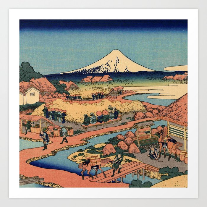 Hokusai -36 views of the Fuji 44-The Tea plantation of Katakura in the Suruga province Art Print