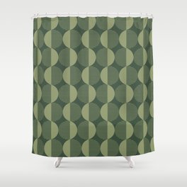 Abstract Circles pattern green  Shower Curtain
