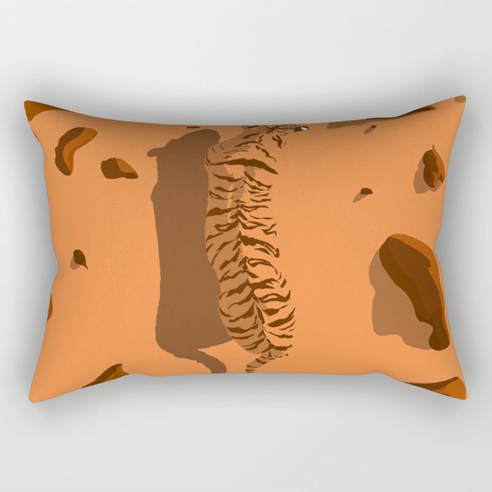 Tiger in the desert (global warming) Rectangular Pillow