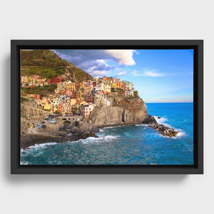 Cinque Terre Italia Framed Canvas