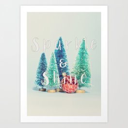 Sparkle & Shine | Retro Christmas Art Art Print