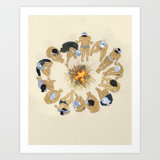Finding Warmth Together Art Print