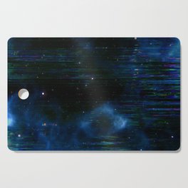 Glitch Blue Cosmos Cutting Board