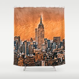 New York, Manhattan Panorama Shower Curtain