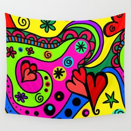 Bright Doodle Wall Tapestry