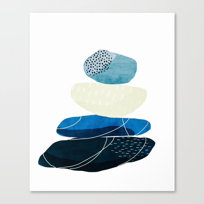 Pebbles & wire Canvas Print