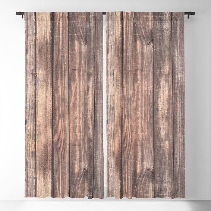 Background of old vertical wooden wall texture photo Blackout Curtain