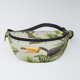 Toucans and Bromeliads (Canvas Background) Fanny Pack