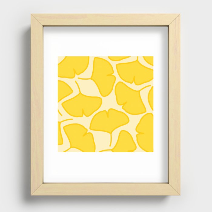Large ginkgo leaf pattern (Large & Full version) Recessed Framed Print