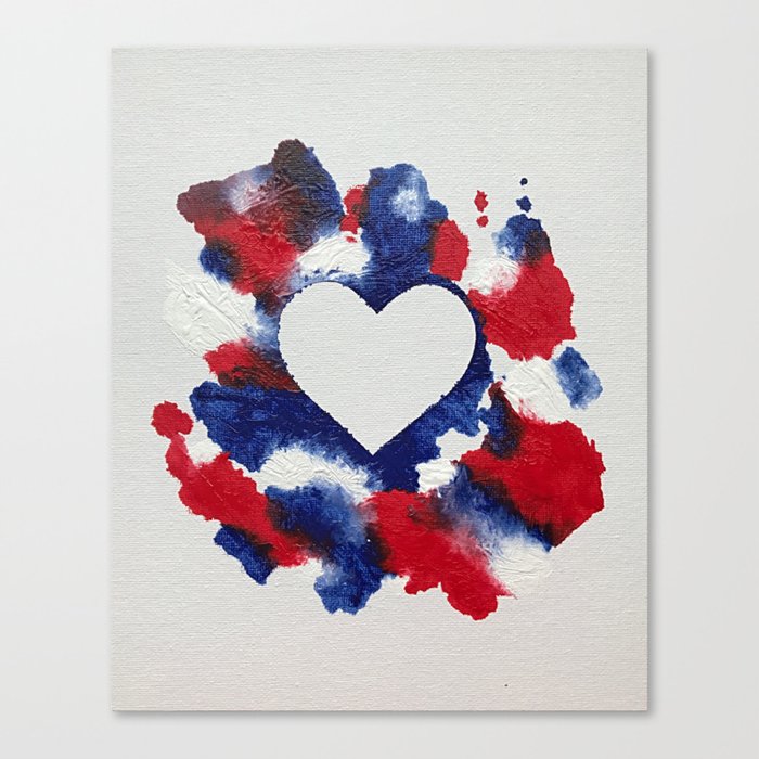 Willa Patriotic Heart Canvas Print