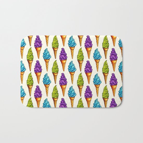 Ice Cream Blue Purple Green Bath Mat