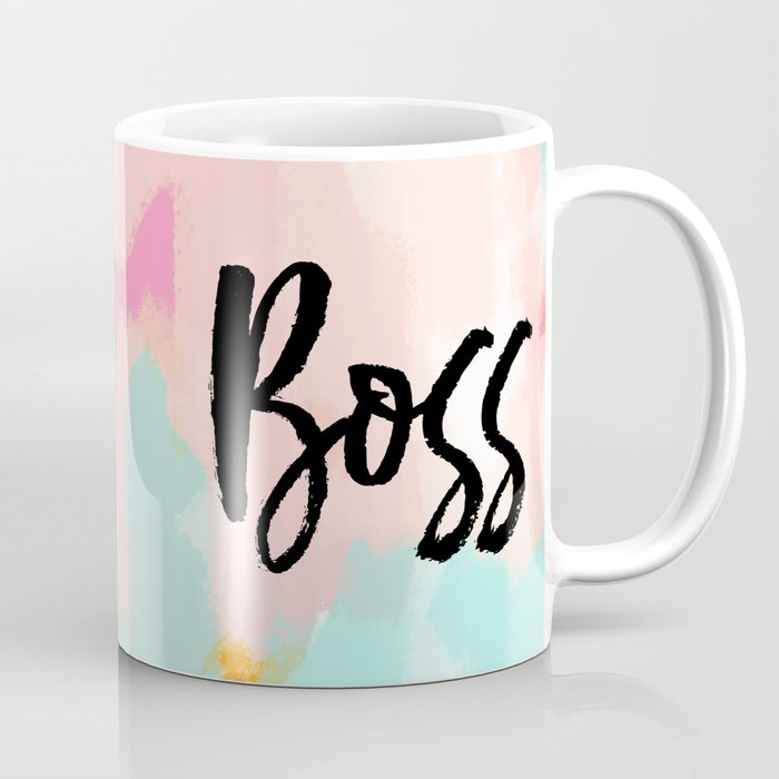 Boss - Bright Abstract typography Coffee Mug by Allyson Johnson | Society6