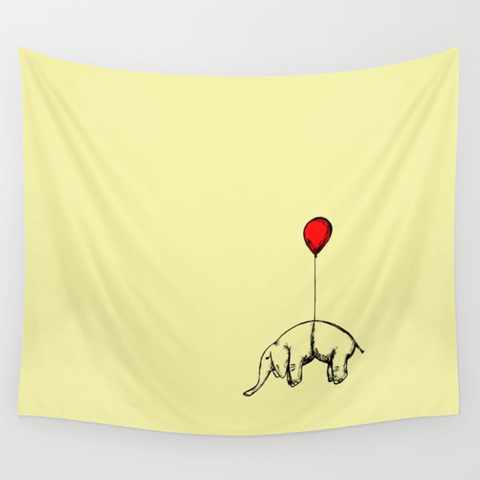 Red Elephant Wall Tapestry