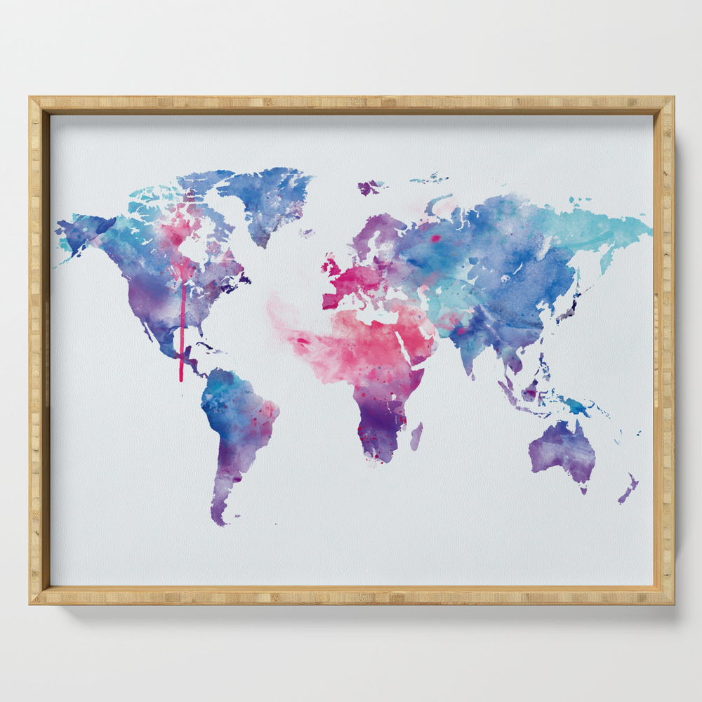 Map of the World Serving Tray by artsaren