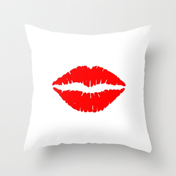 KISS LIPS COMIC Throw Pillow