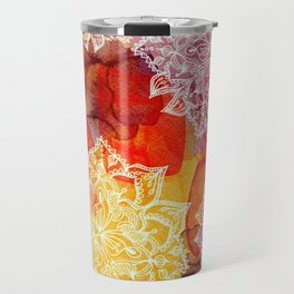 Sketched Bright Artwork with Watercolour Travel Mug