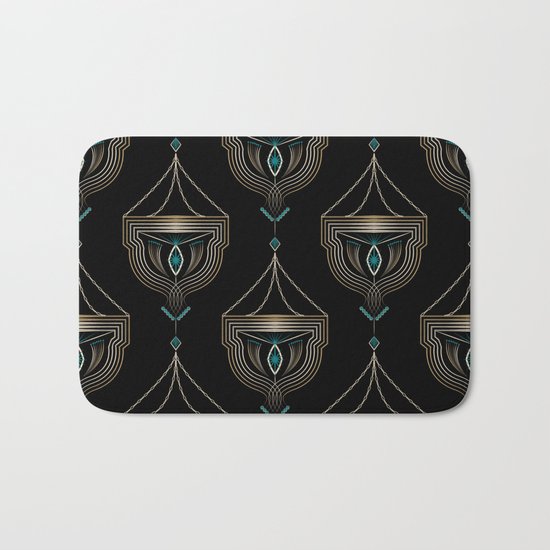 Art Deco . "Gold pendants ". Bath Mat