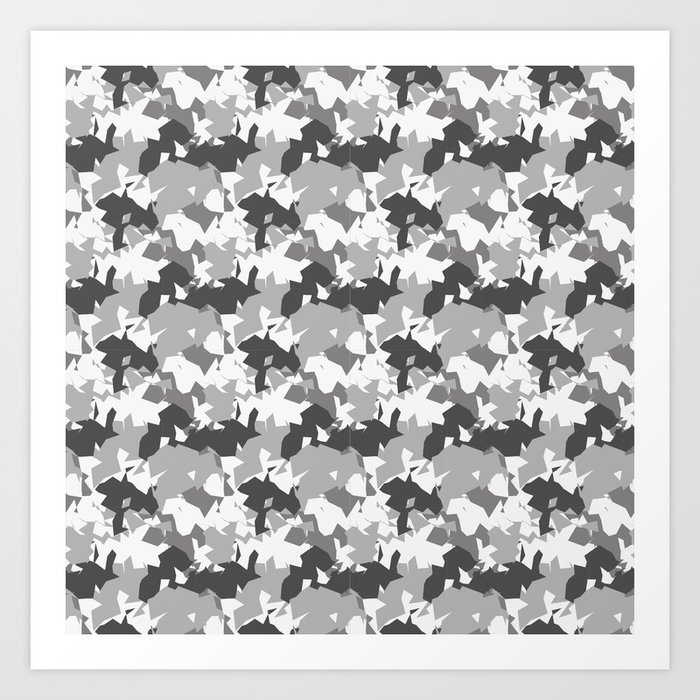 Grey Army camouflage Pattern  Art Print