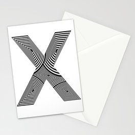 capital letter X in black and white, with lines creating volume effect Stationery Card