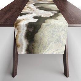 Ivory Agate Abstract Table Runner