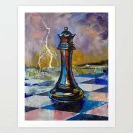 Queen of Chess Art Print | Illustration, Painting, Pop Surrealism 