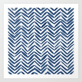Zigzag - blue Art Print