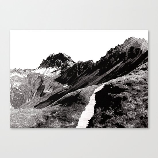 The road below the mountains Canvas Print