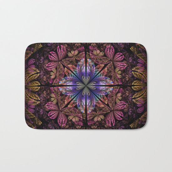Flowers and petals in a breeze, fractal pattern abstract. Bath Mat