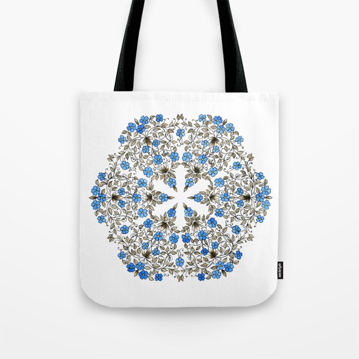 Watercolor flowers "Forget-me-not" Tote Bag