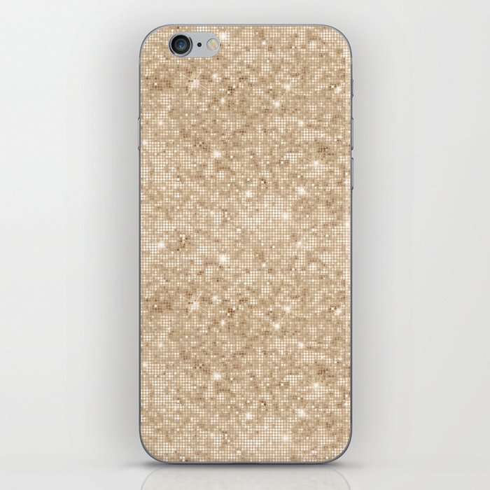 Luxury Soft Gold Sparkly Sequin Pattern iPhone Skin